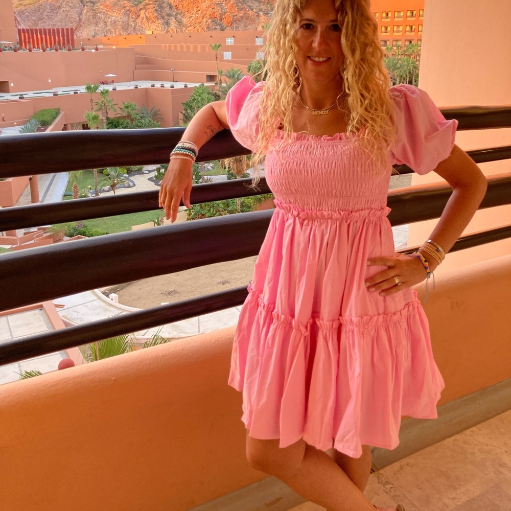 Mable Pink Mini Babydoll dress size Small